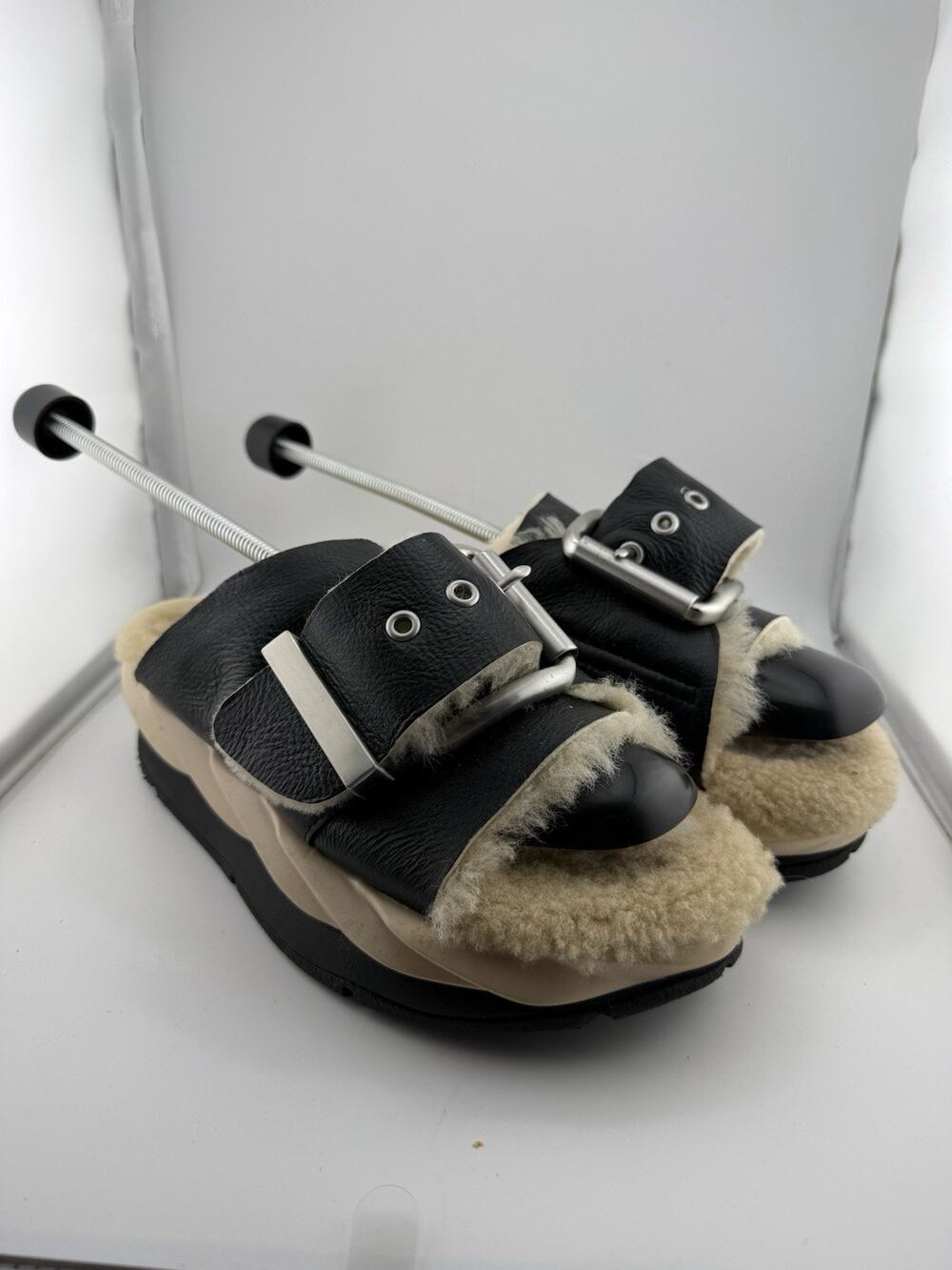 4CCCCEES Black and Cream Oreo Mellow Laze Platform Slide Sandal Size 40